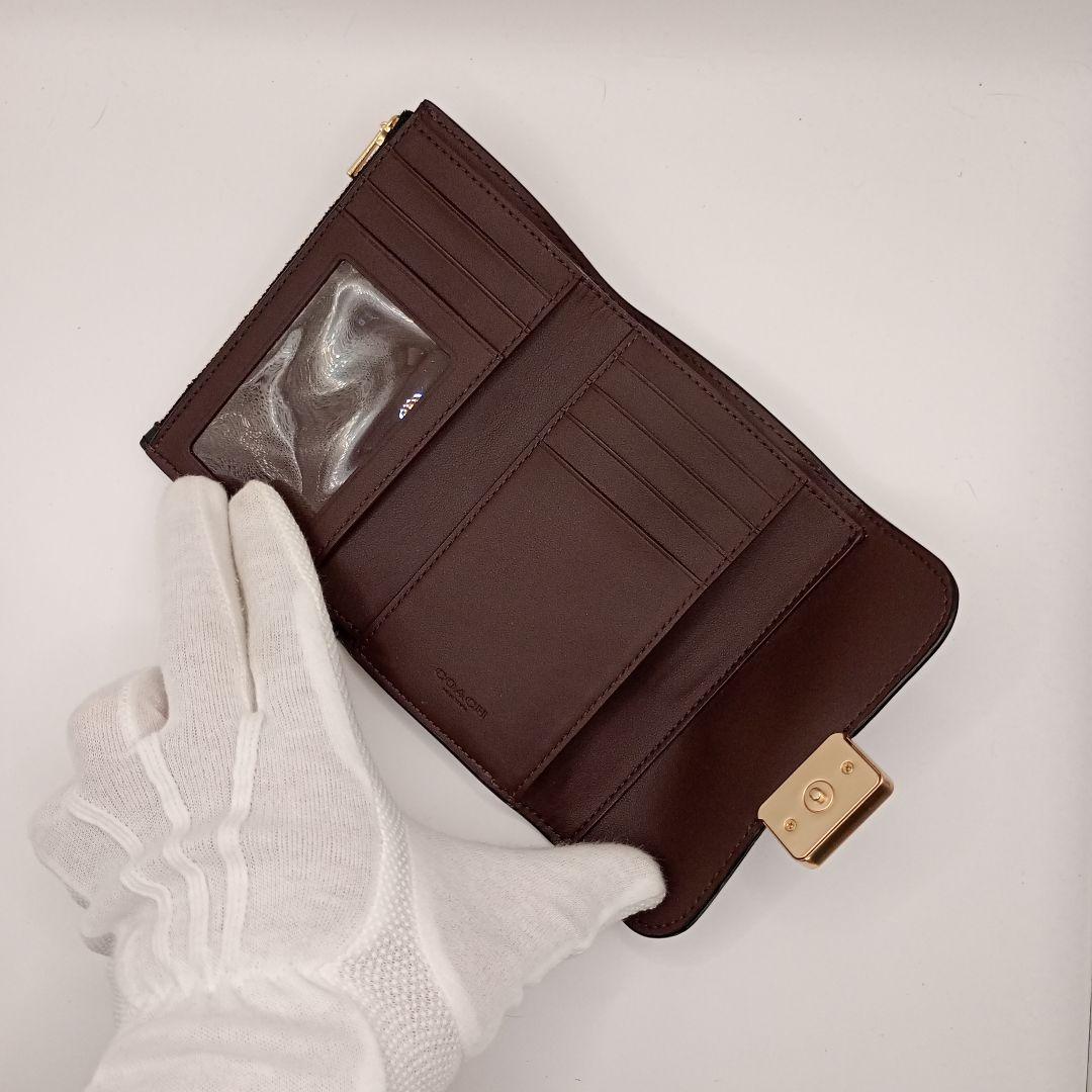 COACH コーチ 二つ折り財布 ブラック ウォレット ゴールド金具