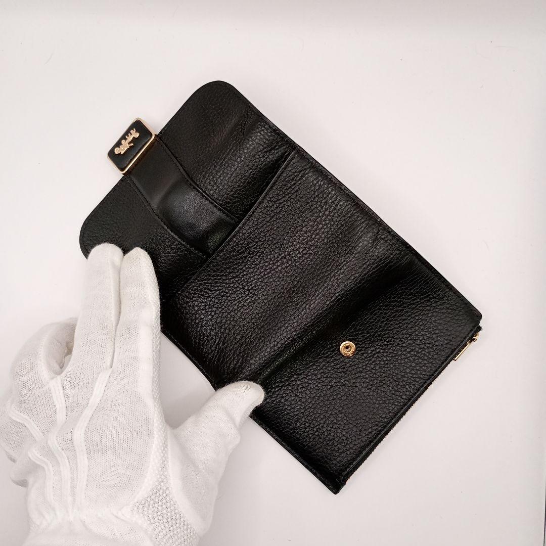COACH コーチ 二つ折り財布 ブラック ウォレット ゴールド金具