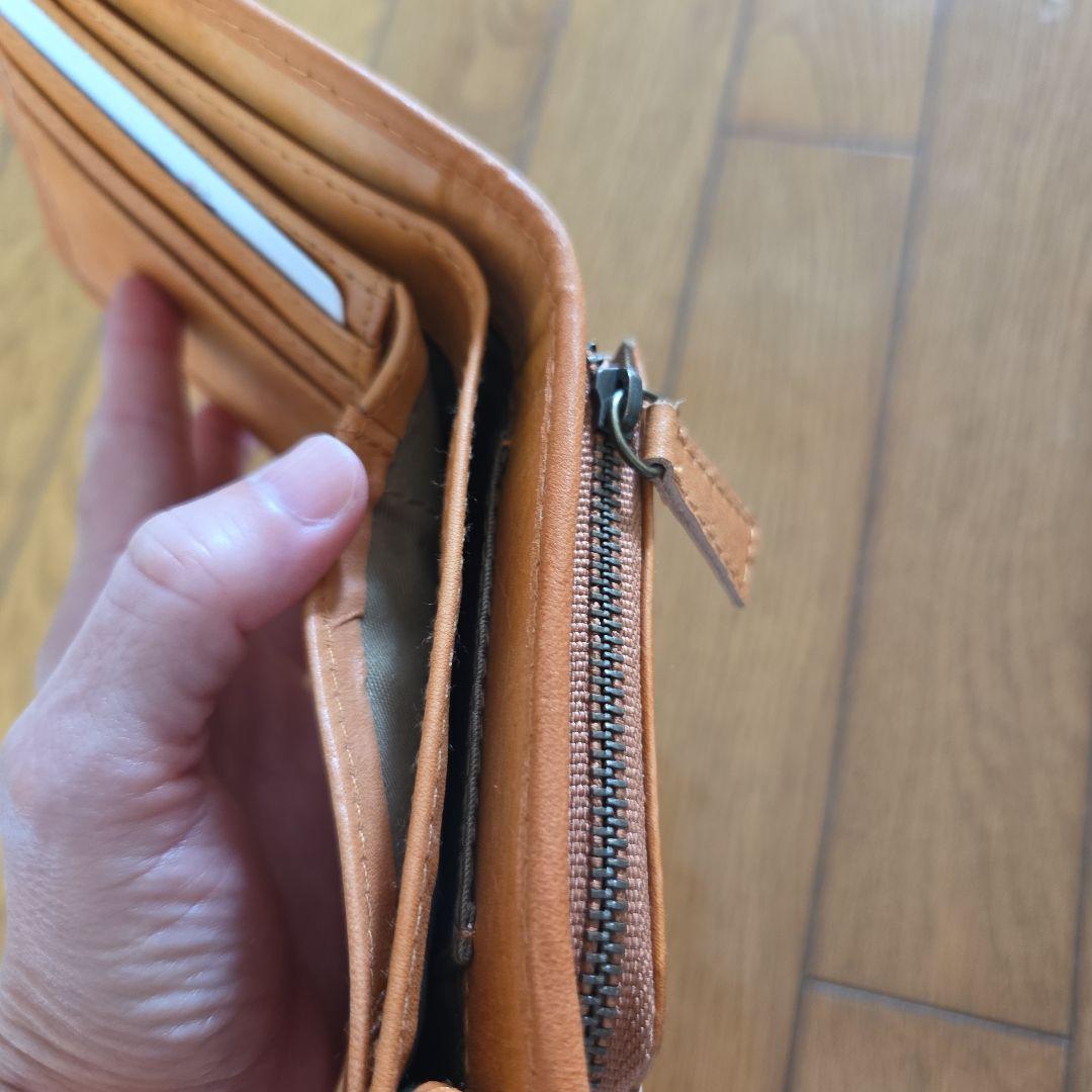 レザー 編み込み 二つ折り財布