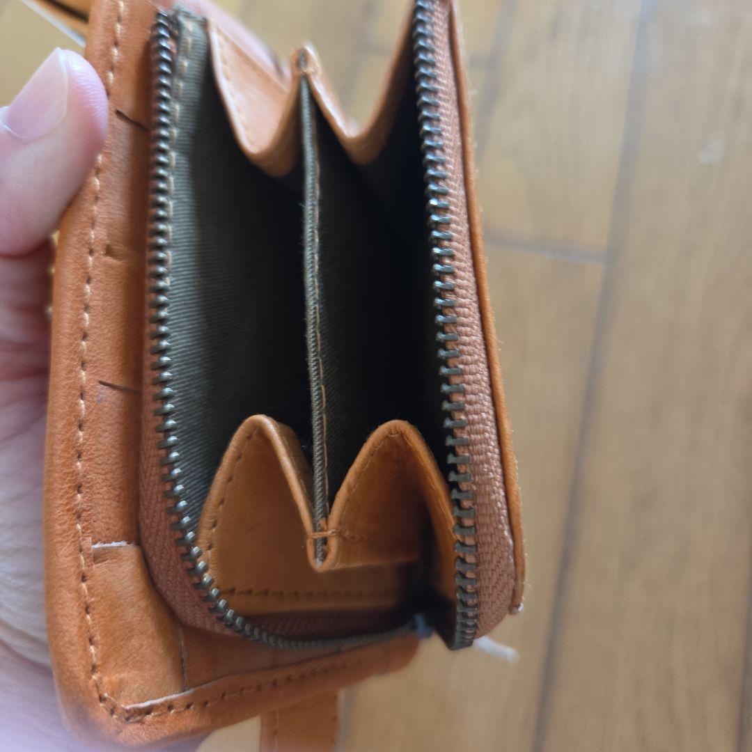 レザー 編み込み 二つ折り財布