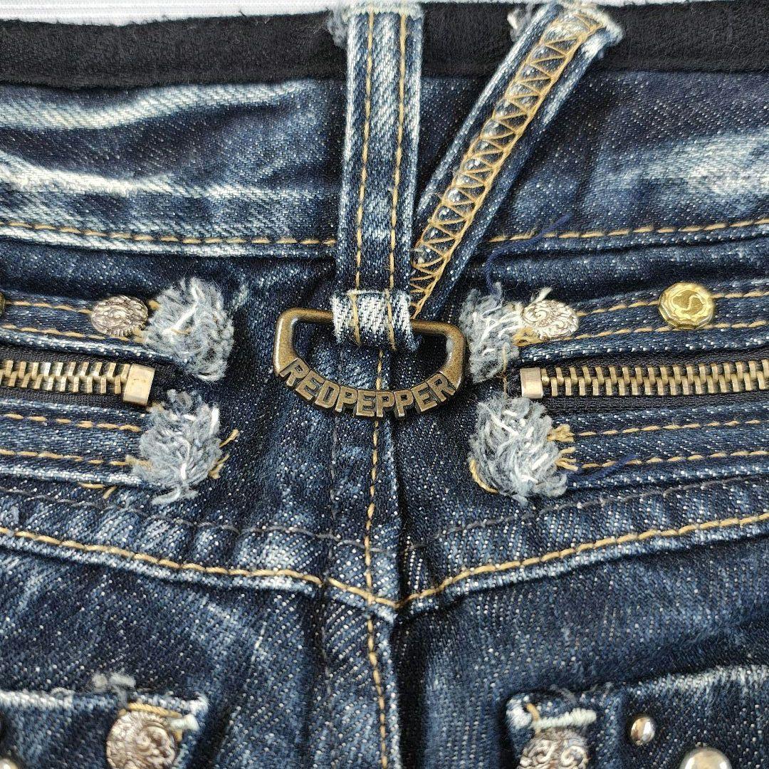 【希少】レッドペッパー デニム 25 蝶バタフライ刺繍 ローライズ Y2K