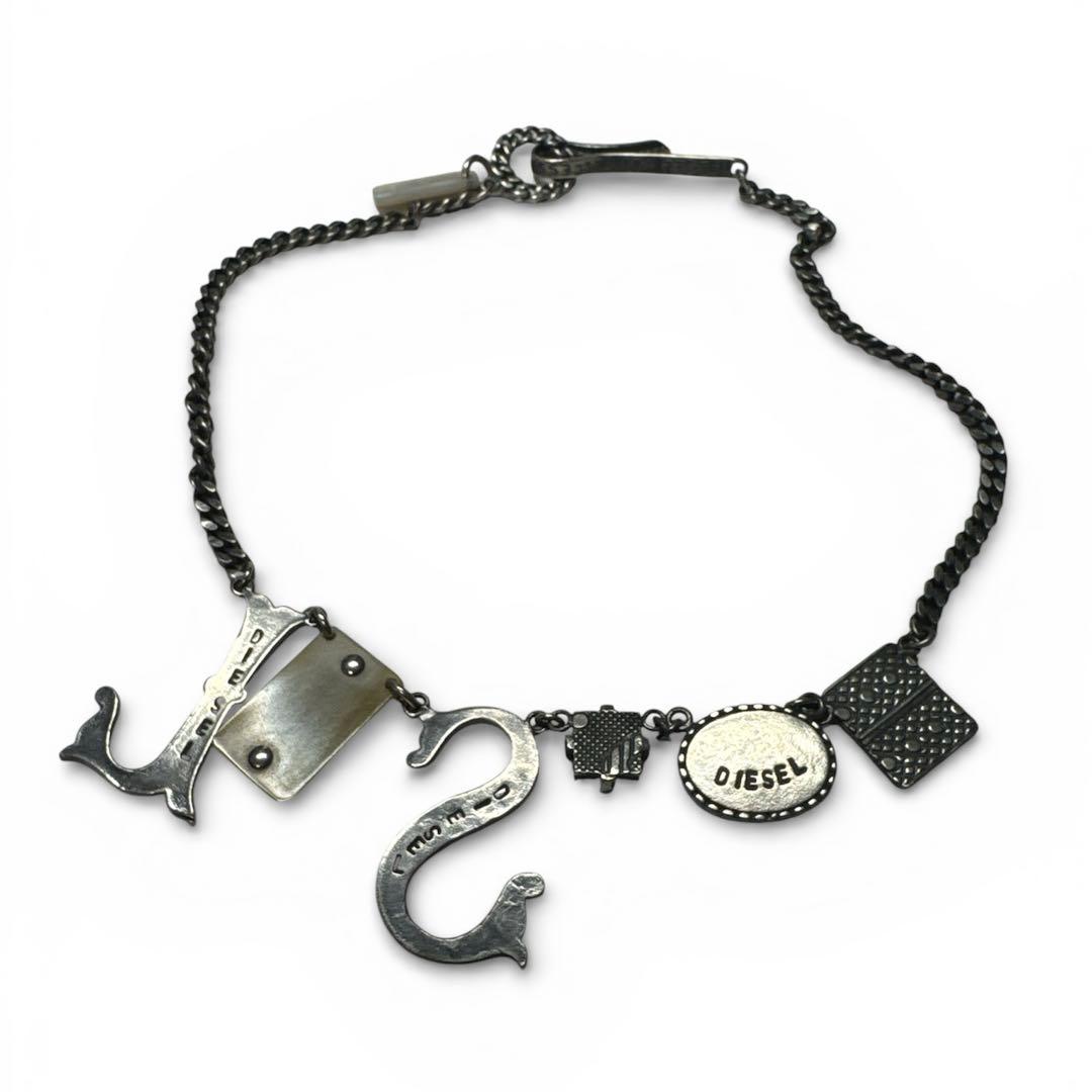 archive DIESEL ロゴ チャーム チェーンネックレス レア