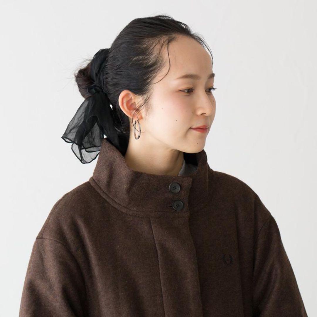 フレッドペリー ハリントンコート ロング丈 刺繍ロゴ S相当 美品