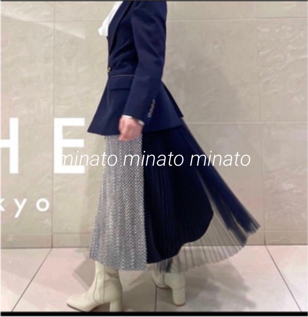 フルコ 新品タグ付 SHE tokyo ツイードチュールプリーツスカート