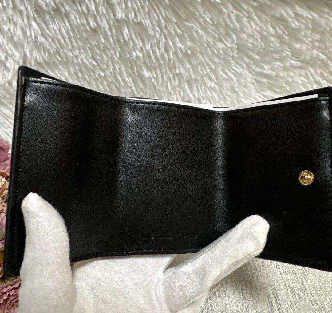 新品未使用マイケルコース三つ折り財布ブラックレザーレディースメンズ送料無料