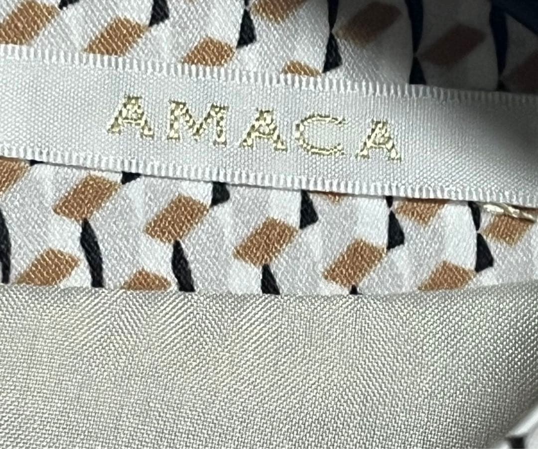 美品　AMACA アマカ　デザインワンピース　幾何学　サイズ38