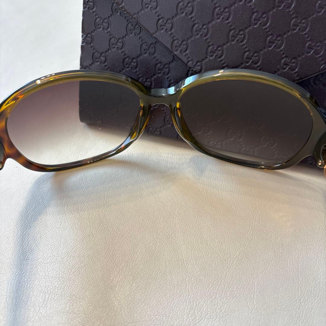 GUCCI ブラウングラデーション サングラス　GGマーク　ラブリーハート