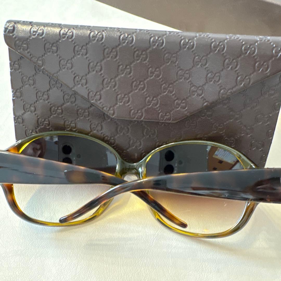 GUCCI ブラウングラデーション サングラス　GGマーク　ラブリーハート