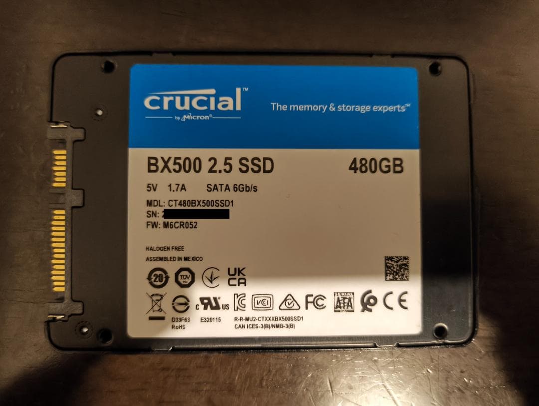 電*ぎ様 【未使用に近い】【SSD】CRUCIAL BX500 480GB