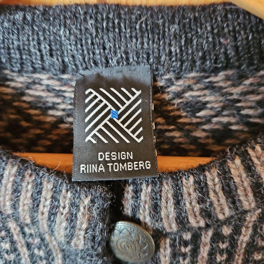 ニットカーディガン　模様編みWool100%　RIINA TOMBERG