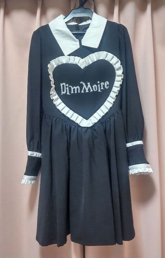 DimMoire ディムモアール ハートフリルワンピース ブラック