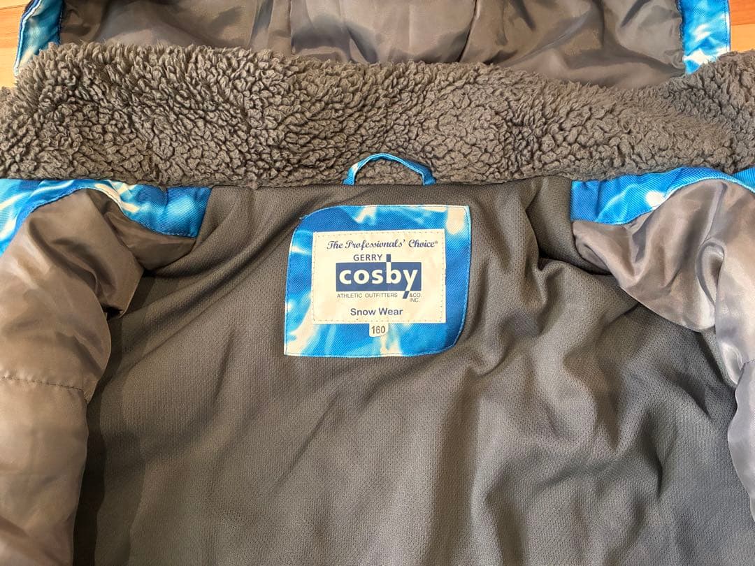 本日値引中【送料無料】cosbyスキーウェア160上下セット パス券おまけ手袋付