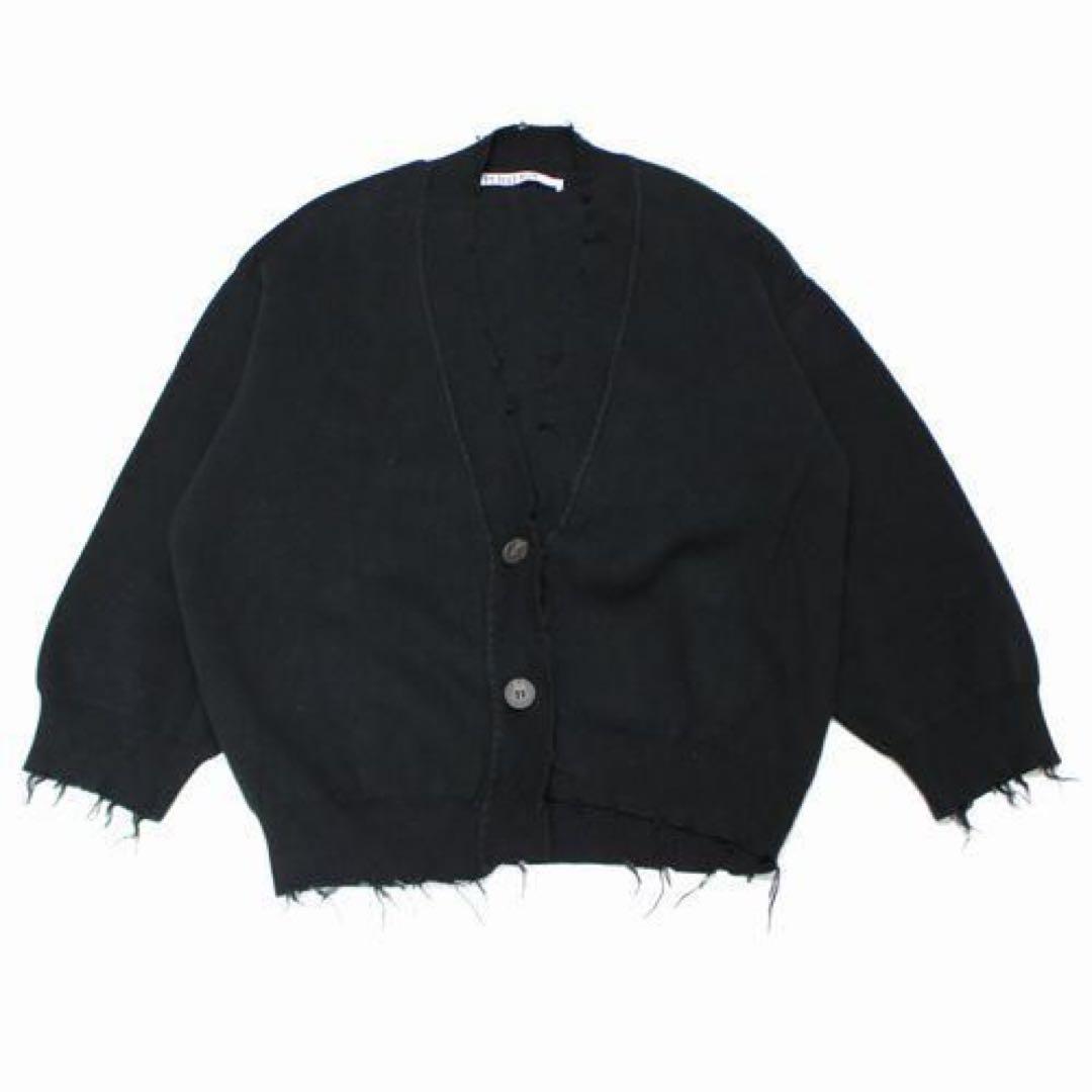 PERVERZE ブラック　カーディガン フリンジ　パーバーズ　クラッシュ