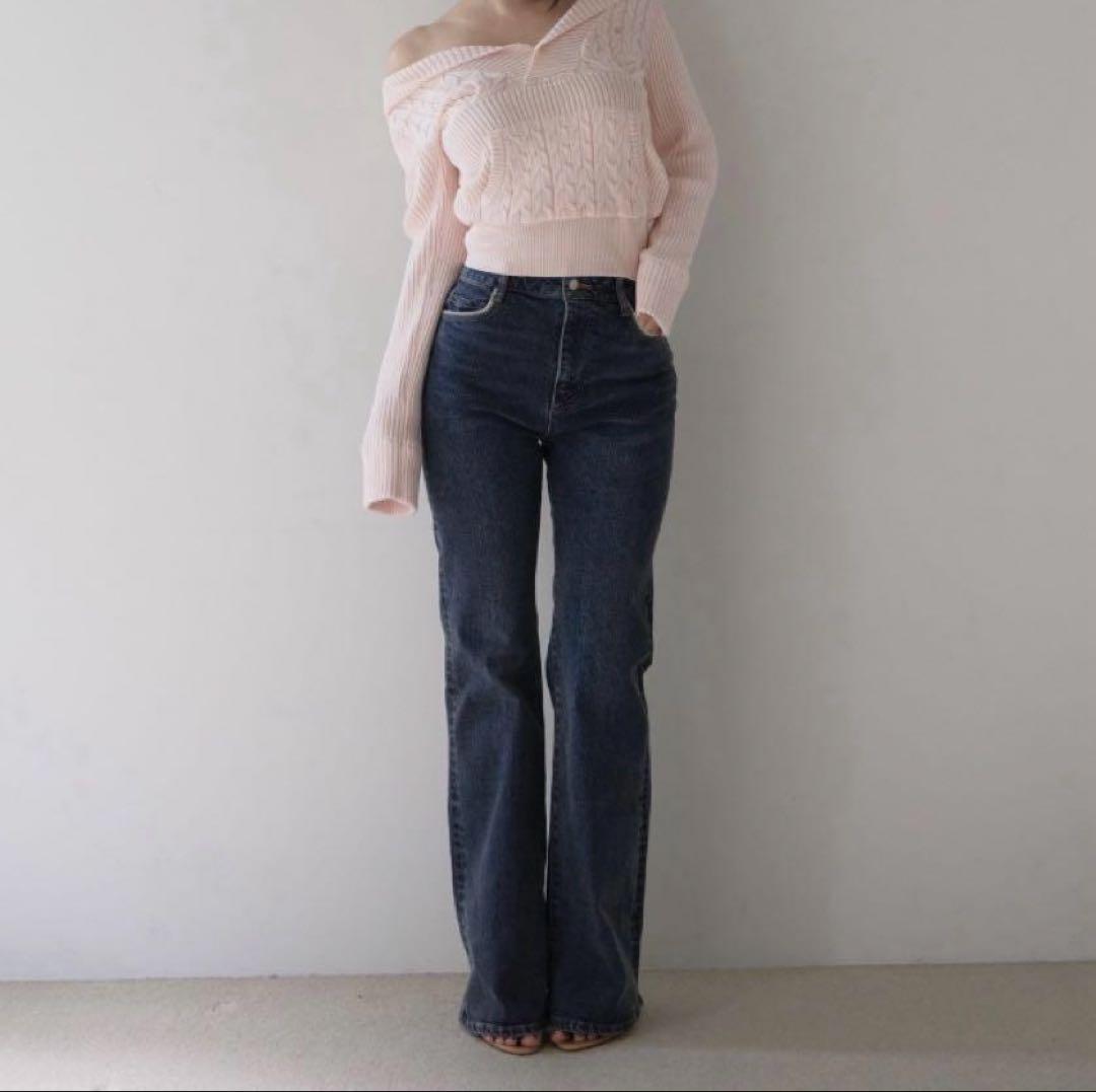 パンツ ANDMARY Heart stitch denim navy blue