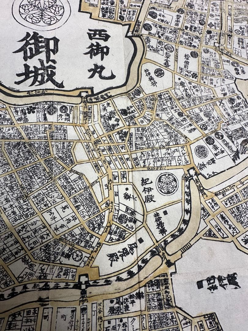 分間江戸大絵図 天保四年 木版印刷 古地図