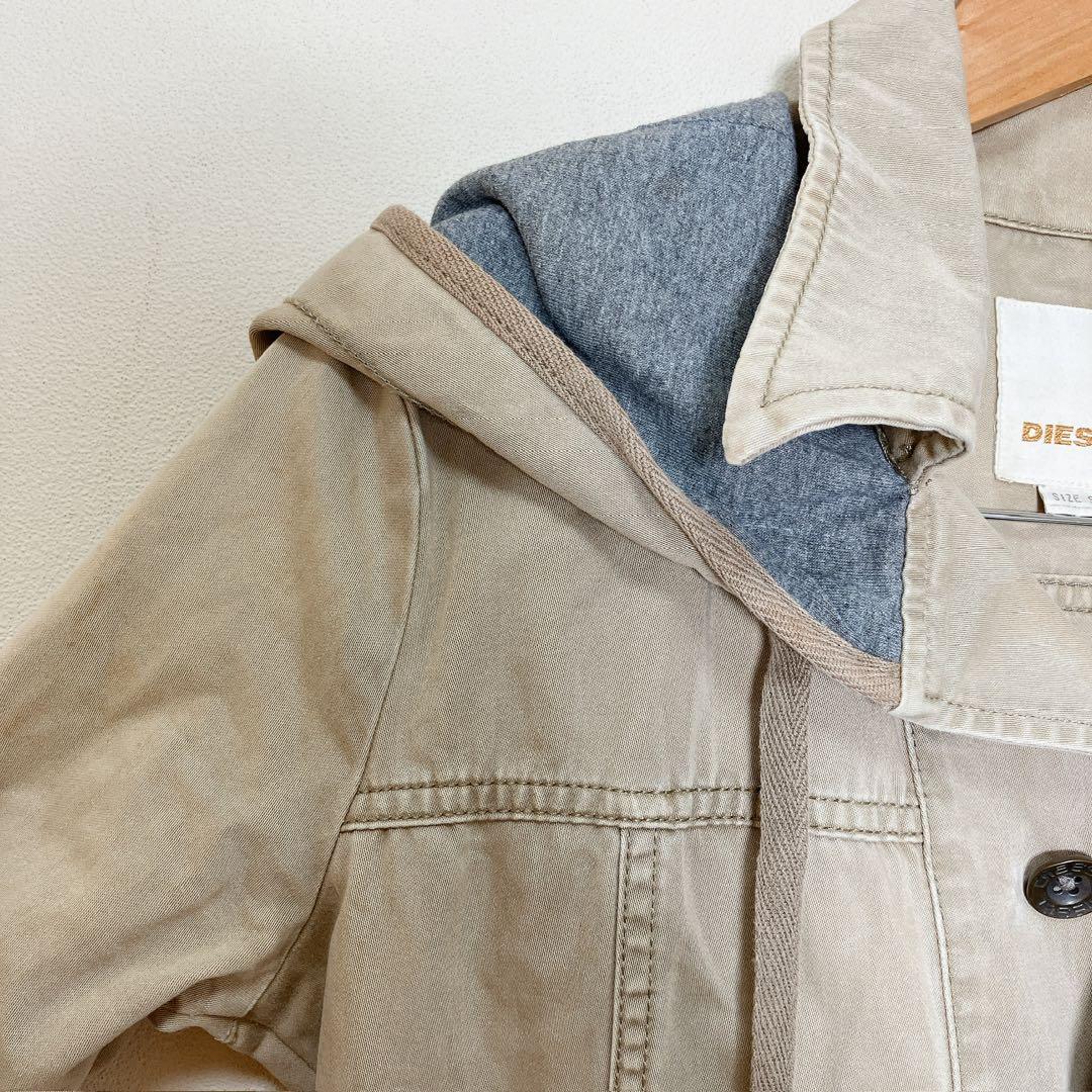 N119−2◯ DIESEL フード付き ミリタリージャケット ベージュ