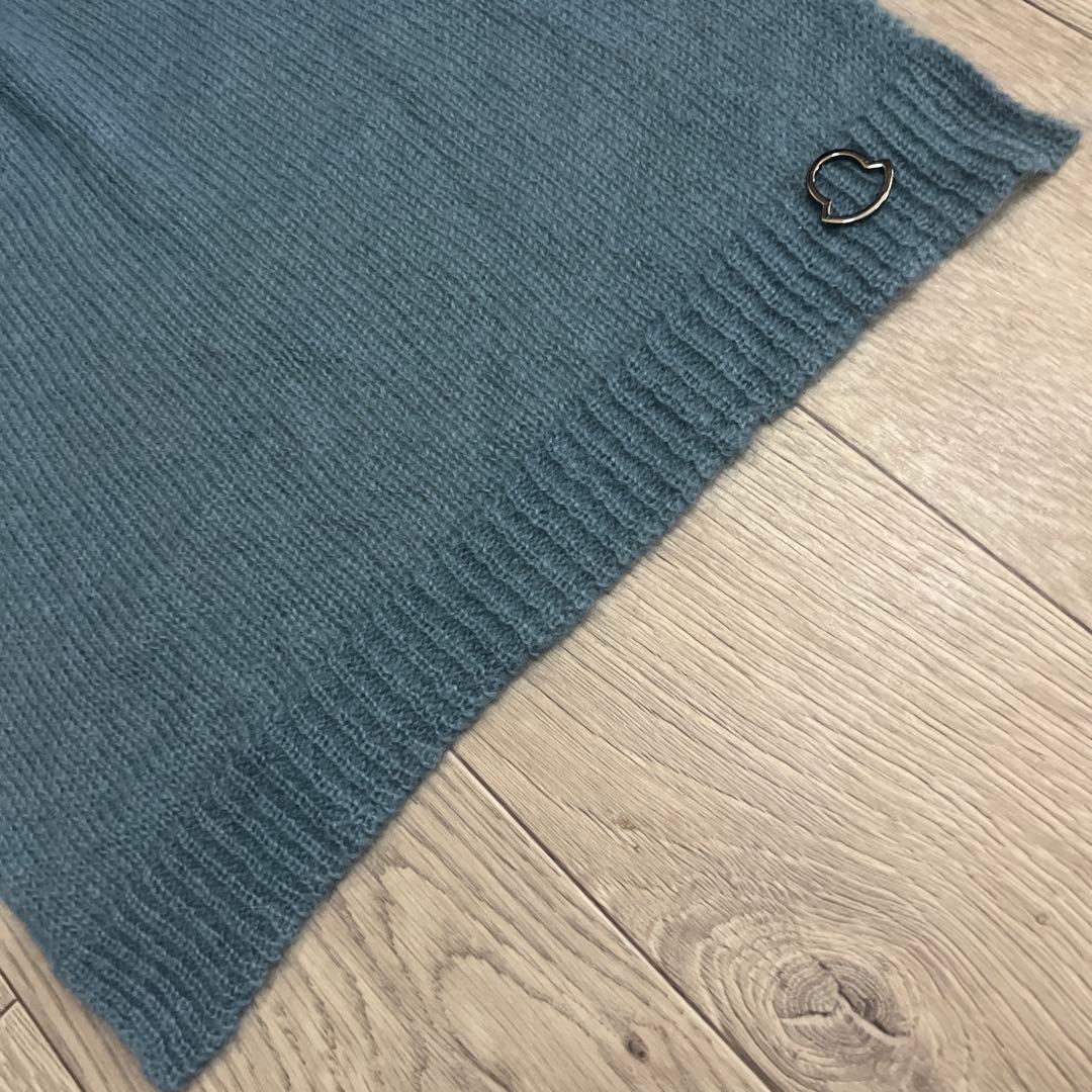 新品タグ付 MONCLER モンクレール モヘアマフラー ブルー、ラスト！