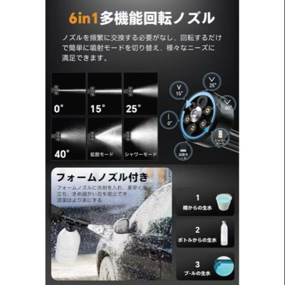 ❤️月末セール❤️高圧洗浄機 22L折り畳みバケツ付き コードレス高圧洗浄機 充電式