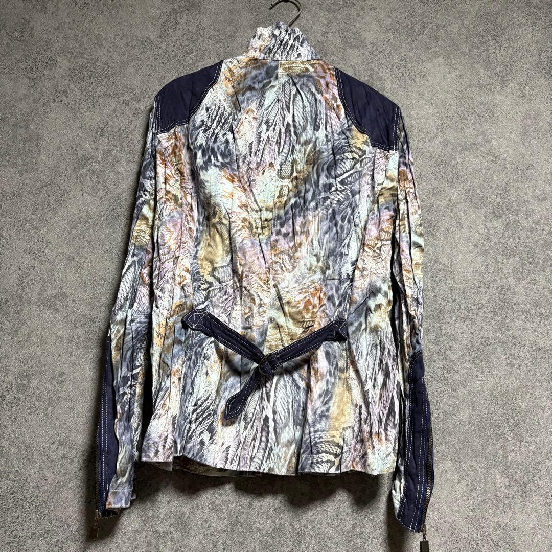 中古　美品　シワ加工ジップブルゾン「9号」