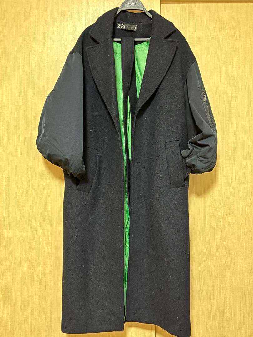 zara バルーンスリーブ MA1 ロングコート　M