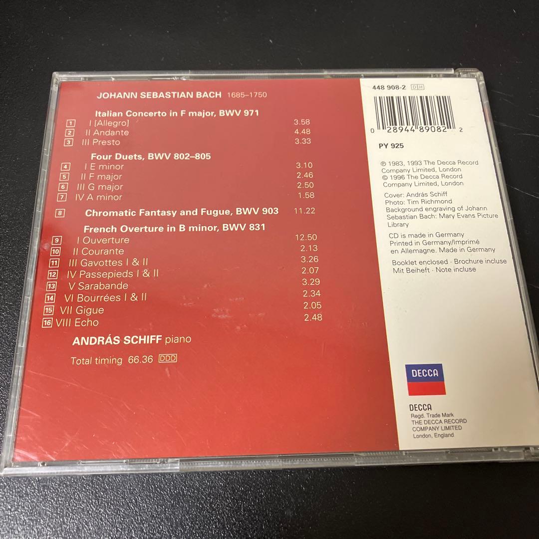 【売約済】シフ／バッハ：イタリア協奏曲、フランス風序曲、半音階的幻想曲とフーガ
