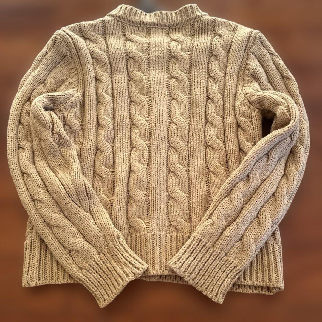 Ralph Lauren ベージュ ケーブルニットカーディガン