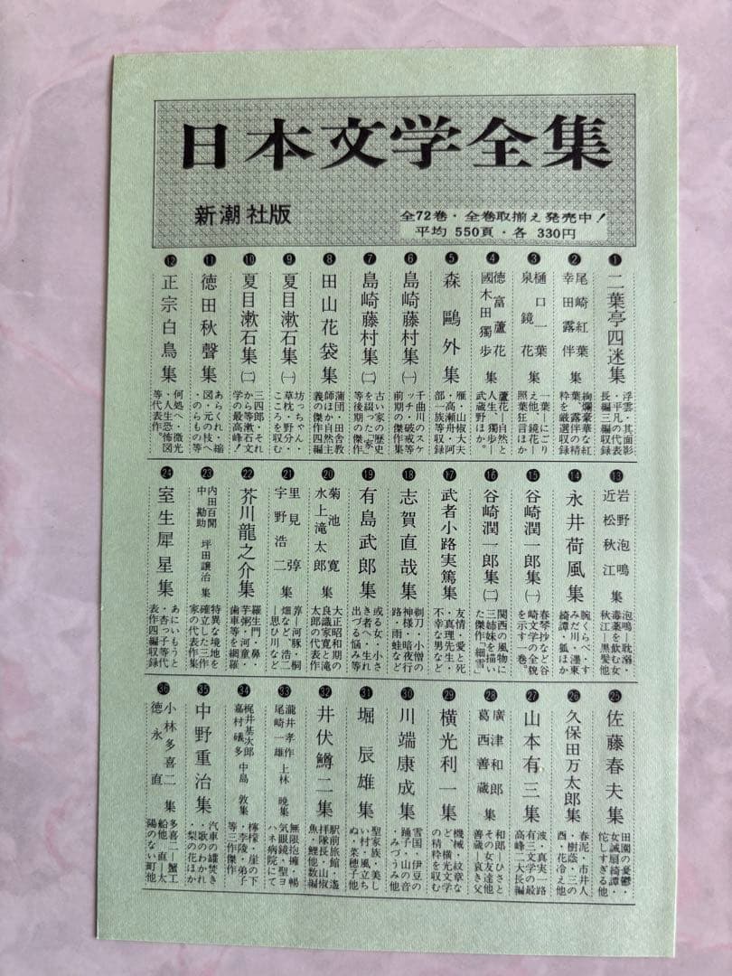 日本文学全集　新潮社　全72巻セット…1巻欠品【要2セット】1/2