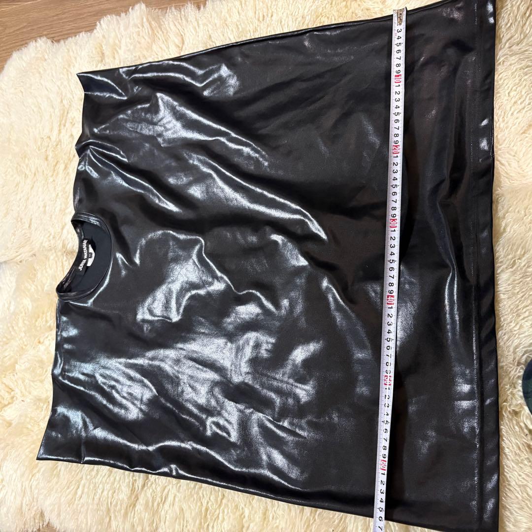 2025SS ジュンヤワタナベ 平面デザイン黒 エステルストレッチ Tシャツ