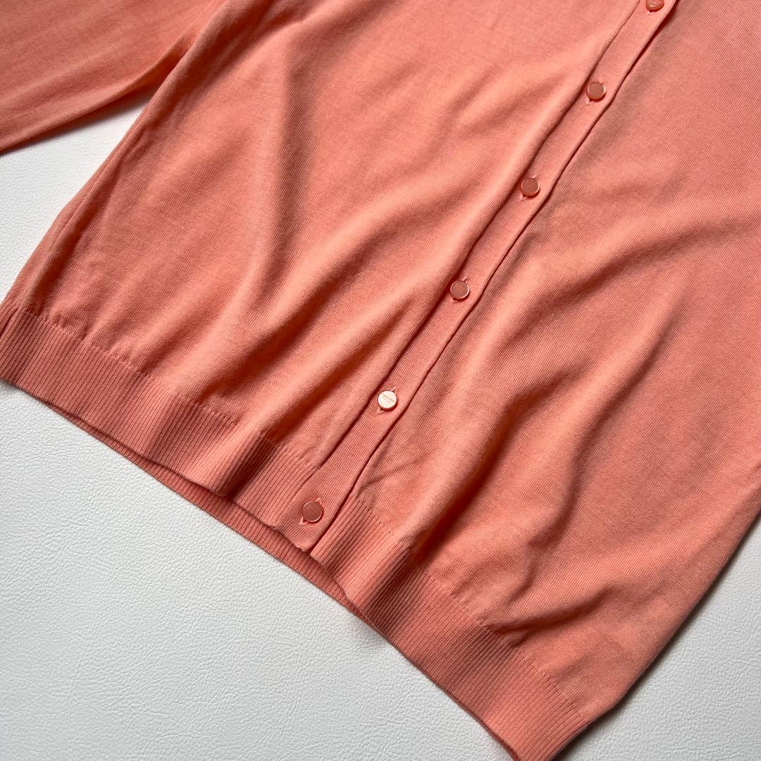 美品　Aquascutum アクアスキュータム　ニットカーディガン　コーラル