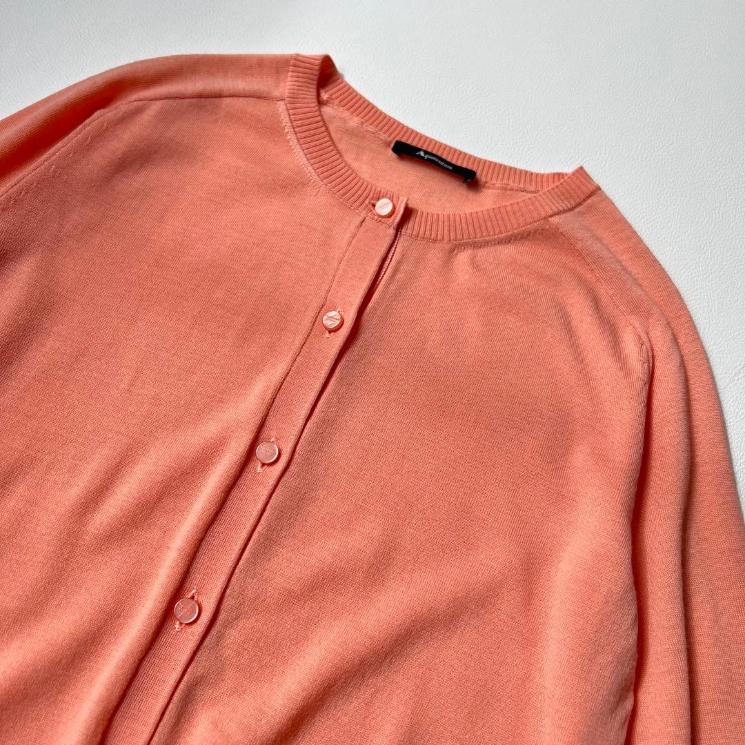 美品　Aquascutum アクアスキュータム　ニットカーディガン　コーラル
