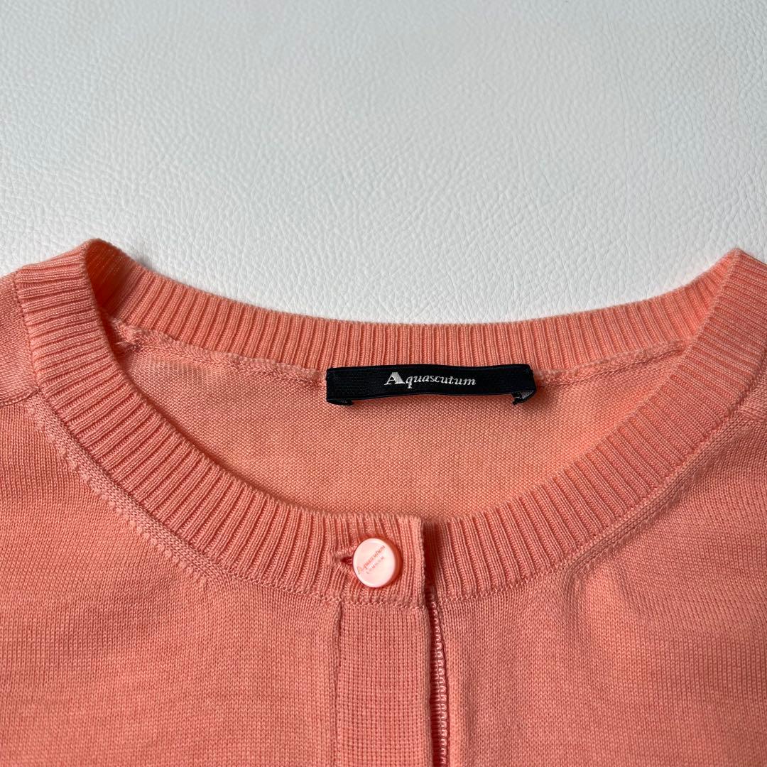 美品　Aquascutum アクアスキュータム　ニットカーディガン　コーラル