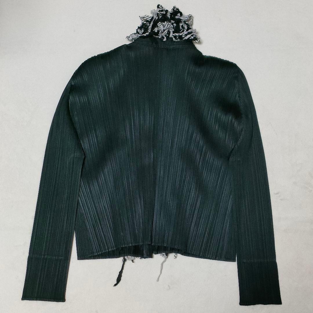 PLEATS PLEASE　カーディガン　フリル　ブラック　３