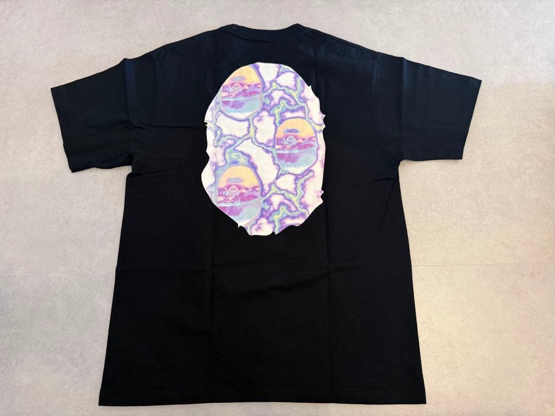 A BATHING APE ブラック　パープル系　Lサイズ　Tシャツ　エイプ
