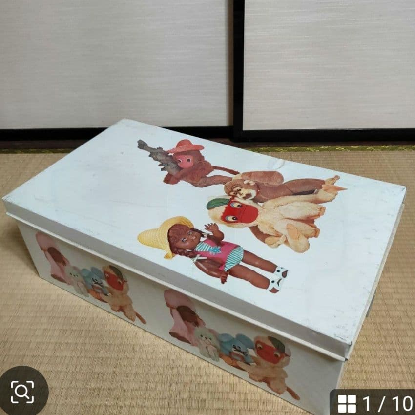メル88777☆ レア☆ブリキ 衣装ケース ２個セット 昭和レトロ