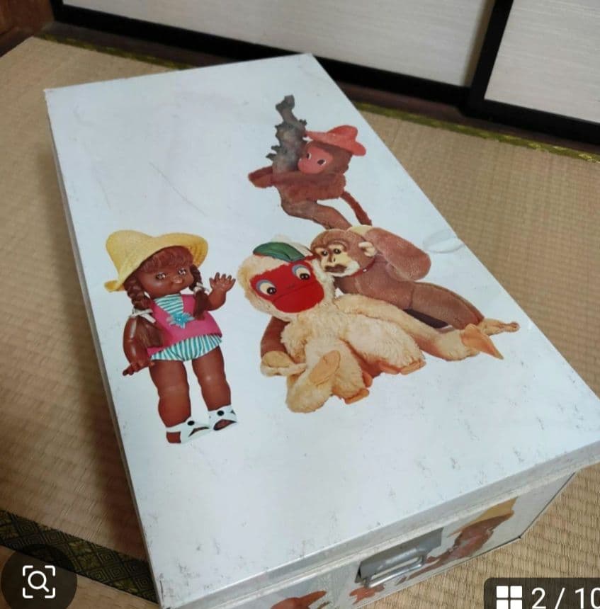 メル88777☆ レア☆ブリキ 衣装ケース ２個セット 昭和レトロ