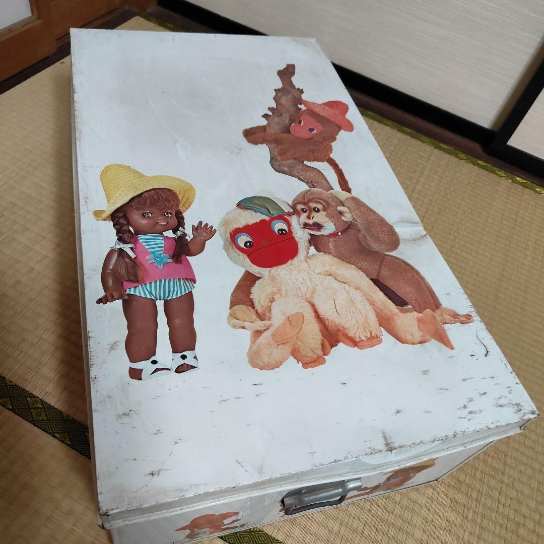 メル88777☆ レア☆ブリキ 衣装ケース ２個セット 昭和レトロ
