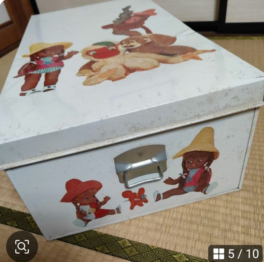 メル88777☆ レア☆ブリキ 衣装ケース ２個セット 昭和レトロ