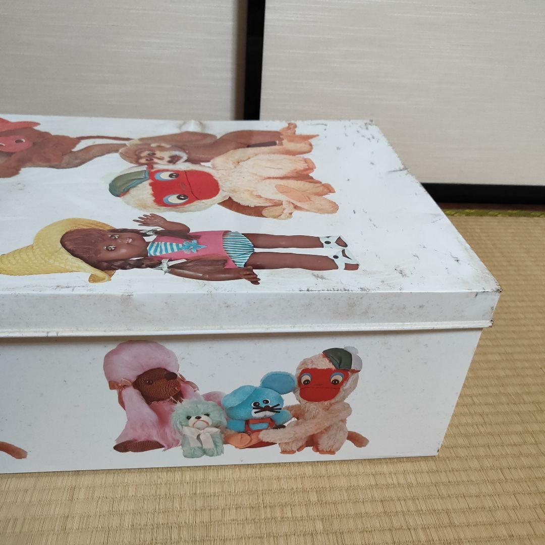メル88777☆ レア☆ブリキ 衣装ケース ２個セット 昭和レトロ