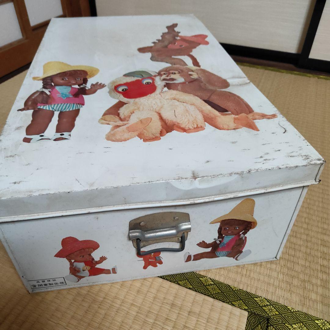 メル88777☆ レア☆ブリキ 衣装ケース ２個セット 昭和レトロ