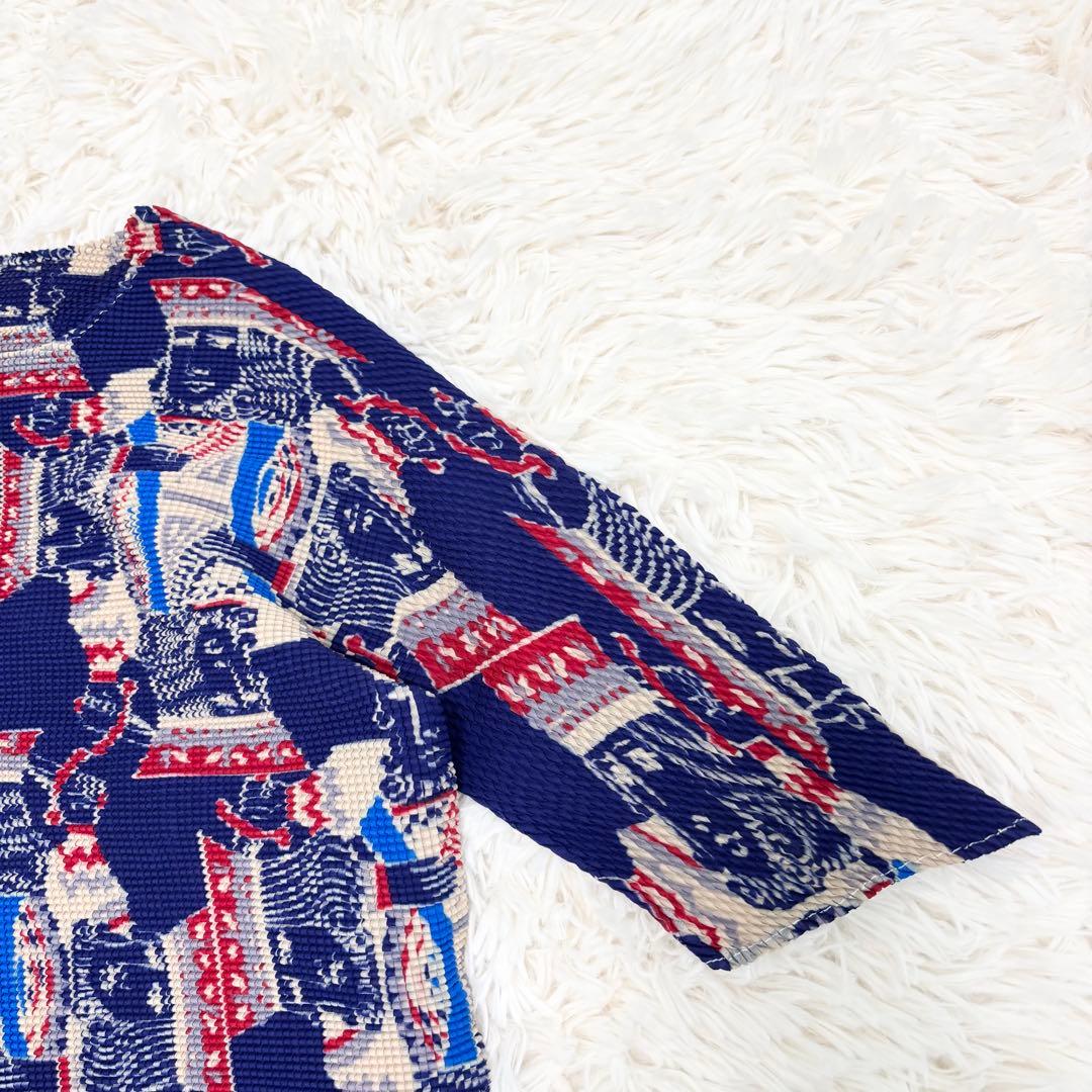 【美品】（t.） イッセイミヤケ トランプ キング カットソー シャツ 総柄 3