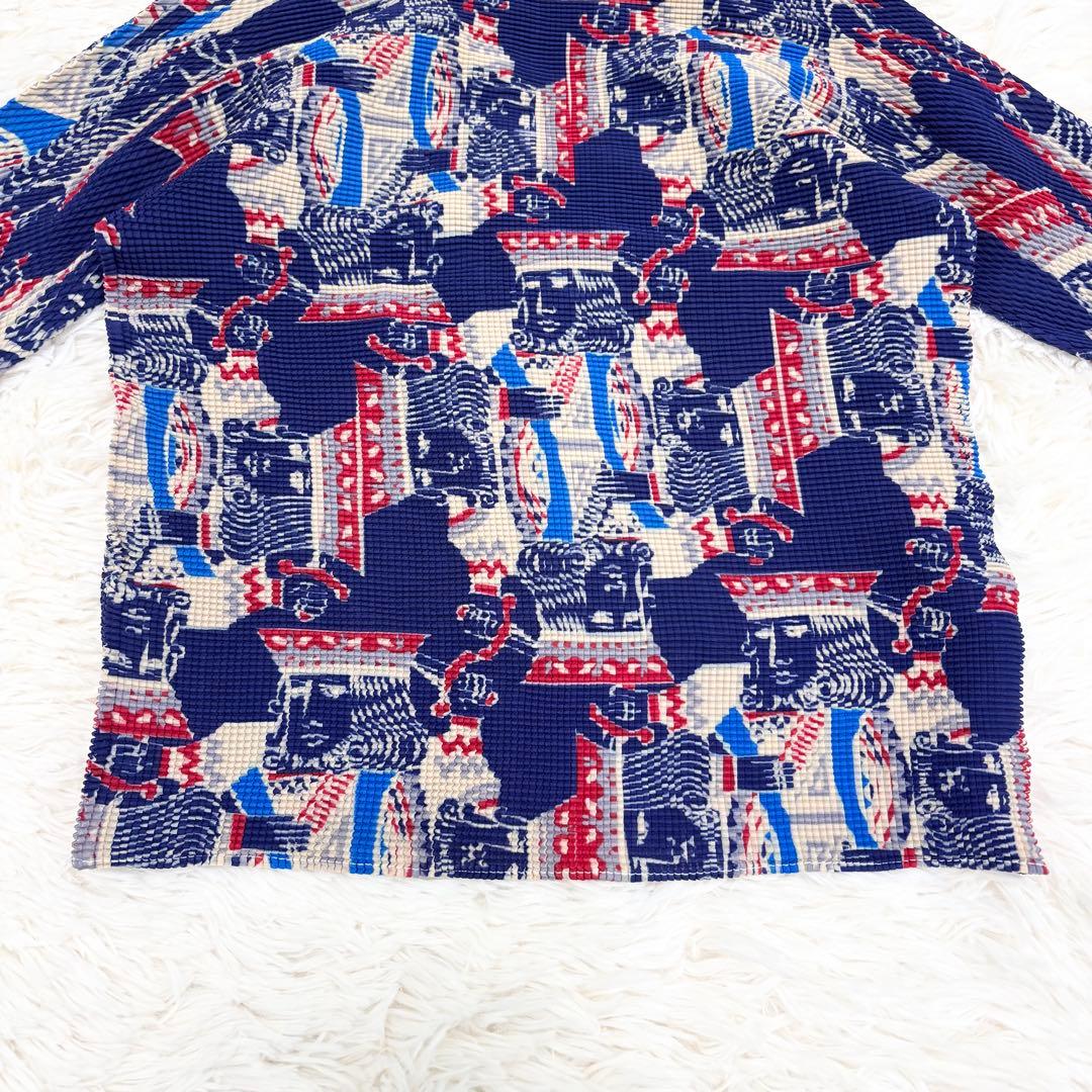 【美品】（t.） イッセイミヤケ トランプ キング カットソー シャツ 総柄 3