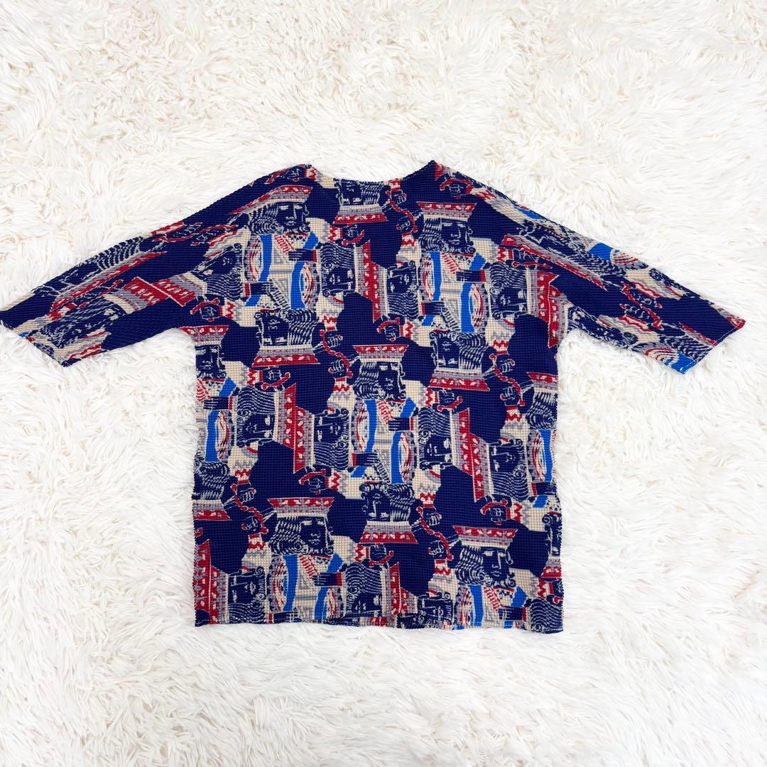 【美品】（t.） イッセイミヤケ トランプ キング カットソー シャツ 総柄 3