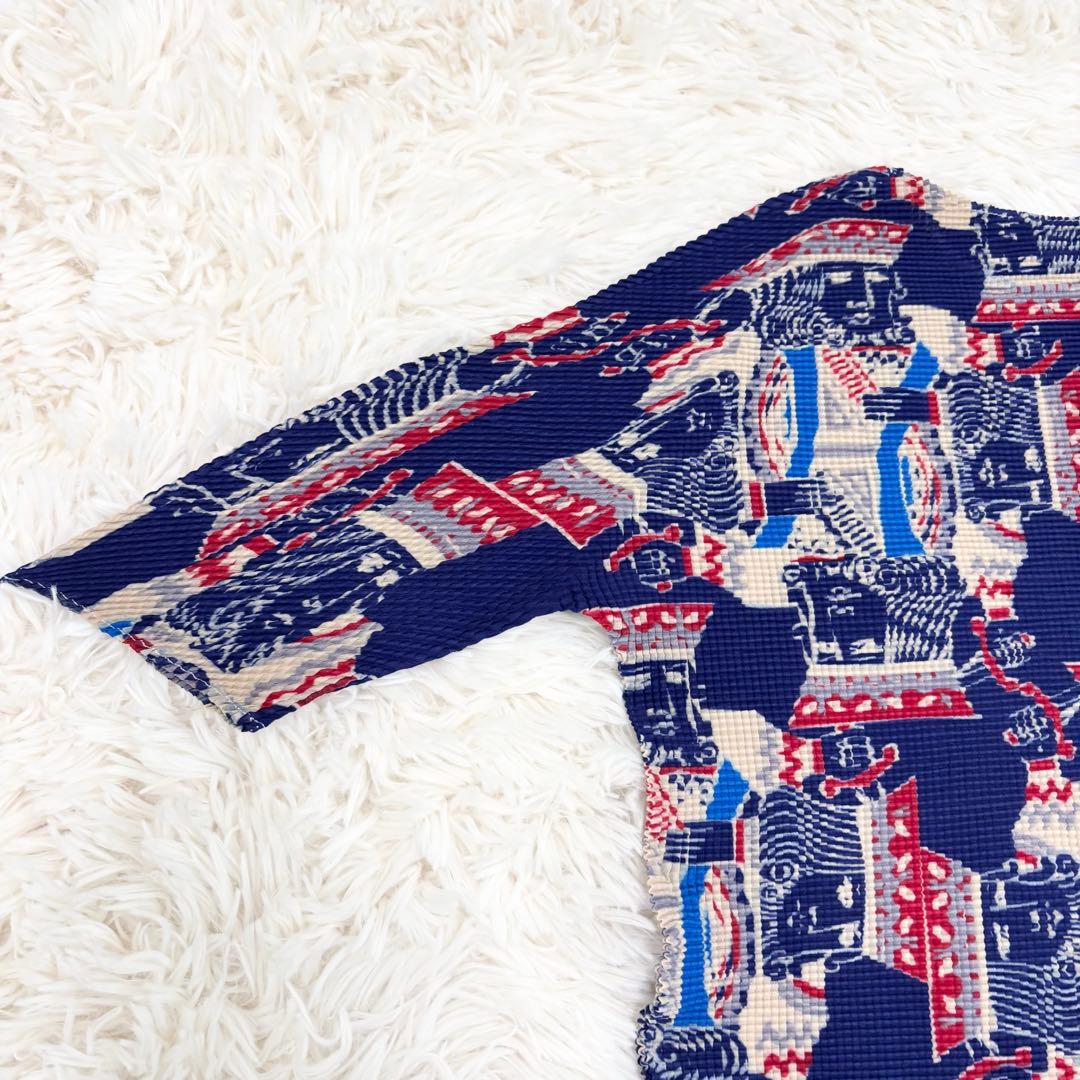 【美品】（t.） イッセイミヤケ トランプ キング カットソー シャツ 総柄 3
