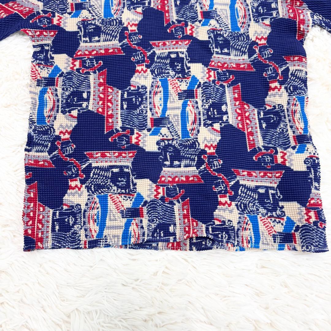 【美品】（t.） イッセイミヤケ トランプ キング カットソー シャツ 総柄 3