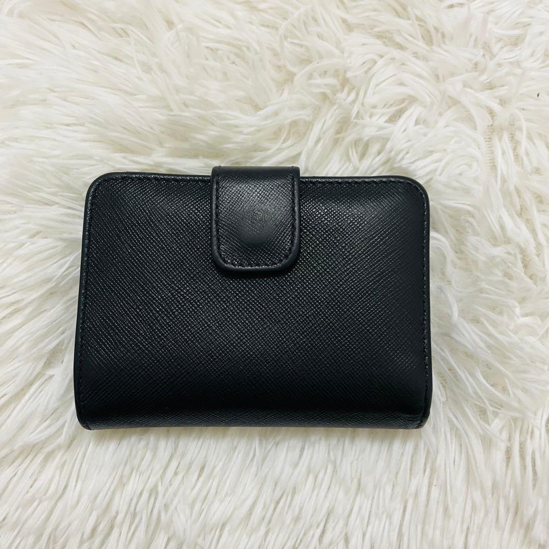 極美✨付属完備✨PRADA 二つ折り財布 レザー ヴィッテロムーブ ブラック