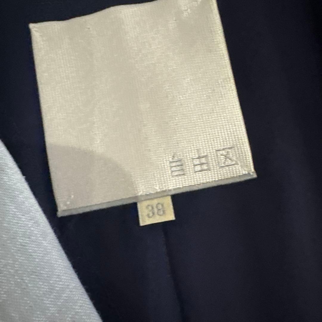 ライトグレー ロングコート サイズ38 ベルト付き