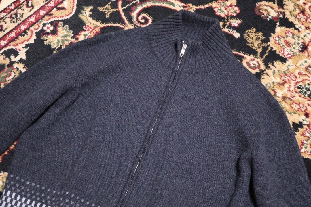 バランタイン 特級ランク カシミア100％ 柄物 ドライバーズニットブルゾン