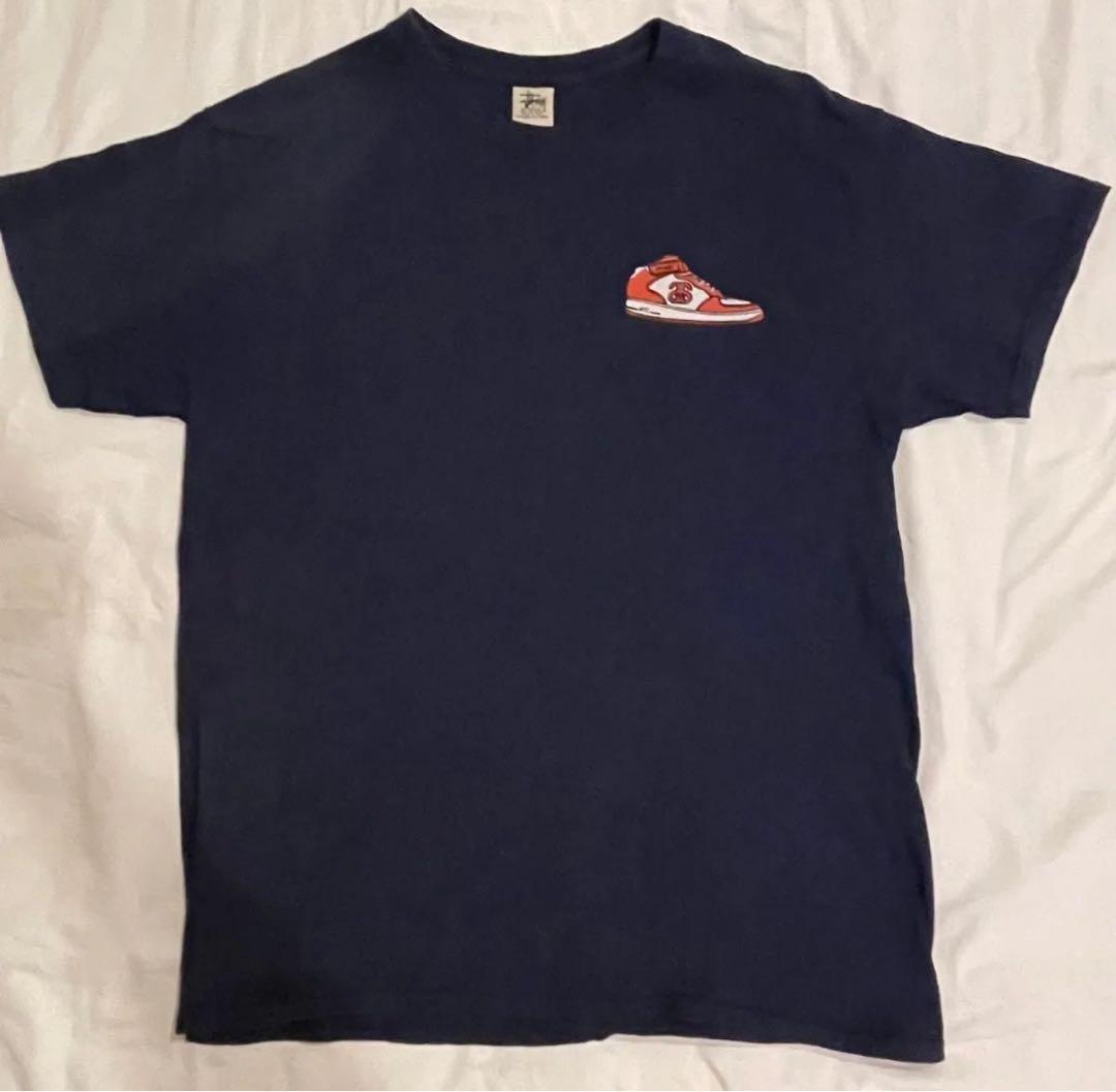 ⭐*︎様 OLD STUSSY USA製Tシャツ XL ネイビー スニーカー両面