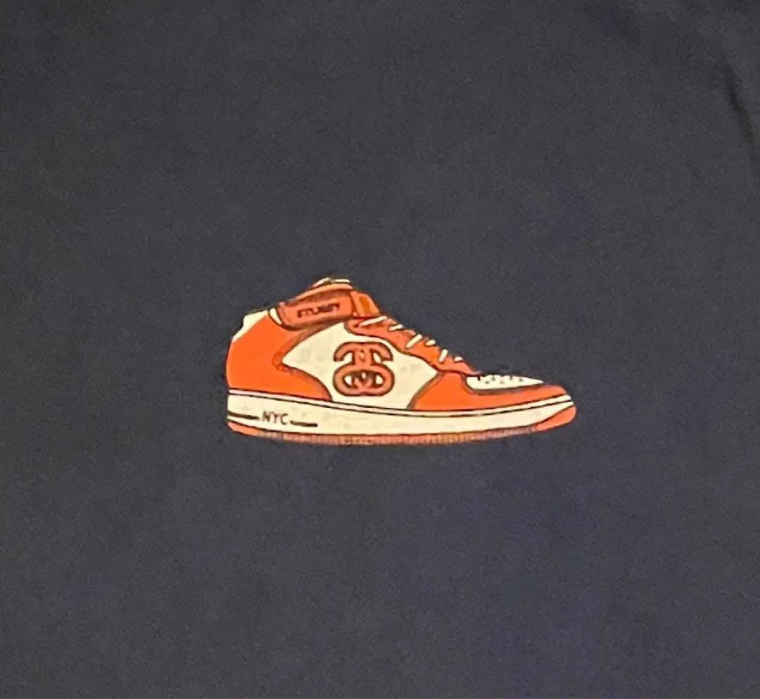 ⭐*︎様 OLD STUSSY USA製Tシャツ XL ネイビー スニーカー両面