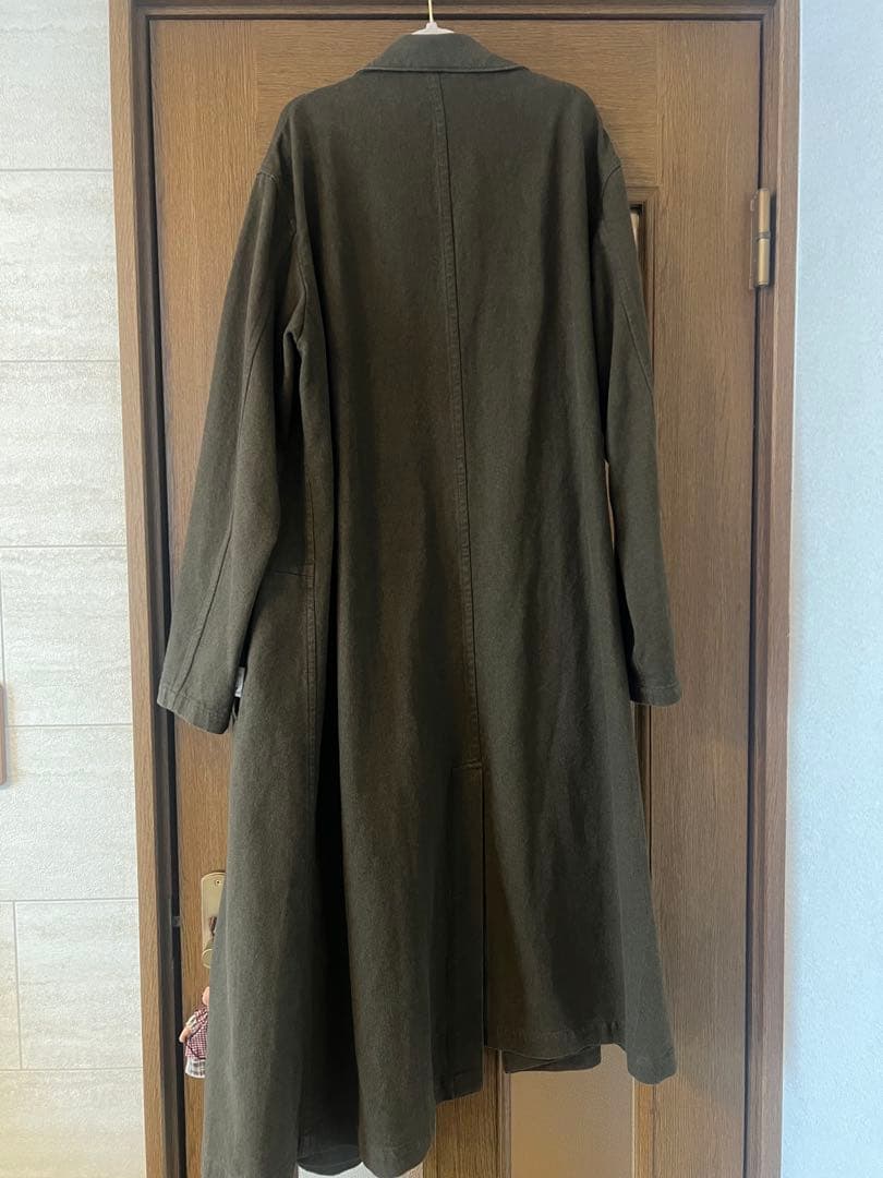 【Y's】アシンメトリー テーラード ロングコート カーキ色